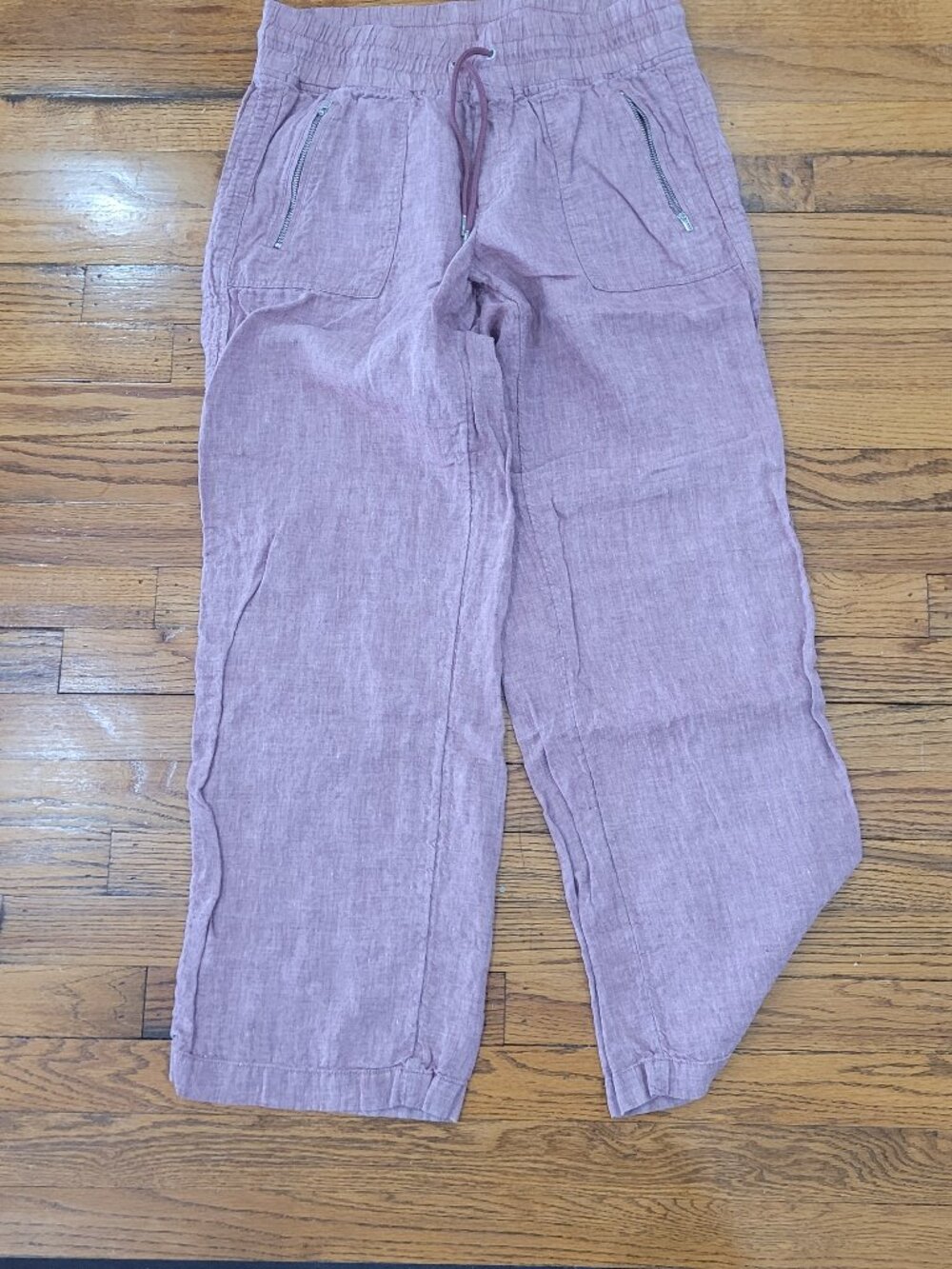 Athleta Cabo Linen Wide Leg Pants Canyon Red Spiced Cabernet 12